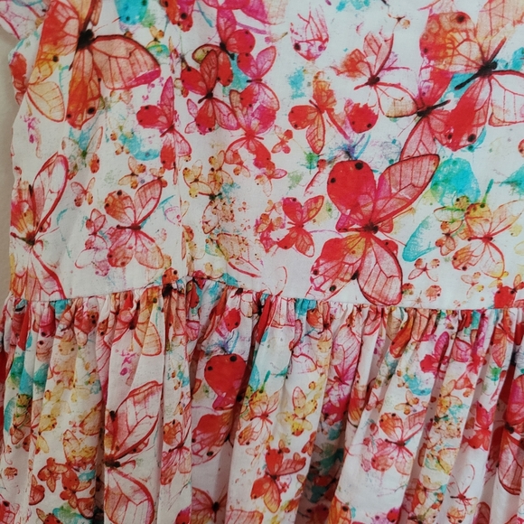 Pippa and Julie Pink Butterfly Dress Buttons Size 6 girls - Picture 4 of 6